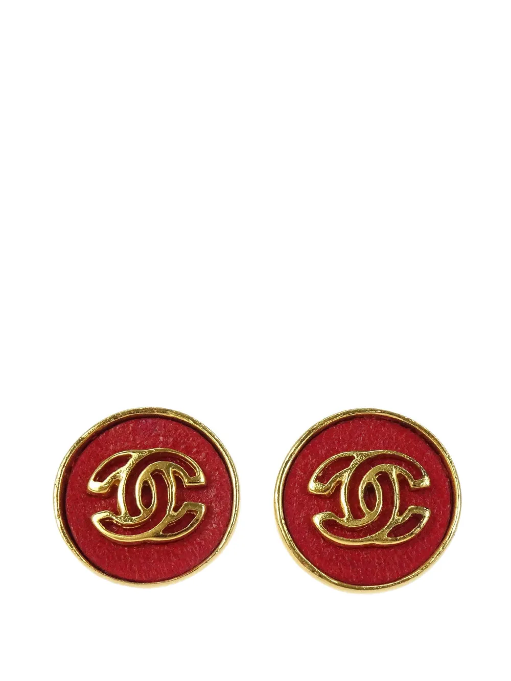 CHANEL Pre-Owned Interlocking CC button earrings - Oro