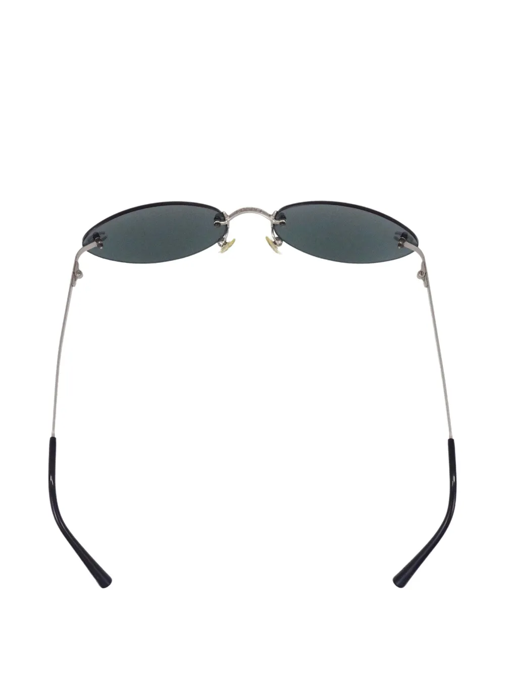 CHANEL Pre-Owned logo-plaque rimless sunglasses - Argento