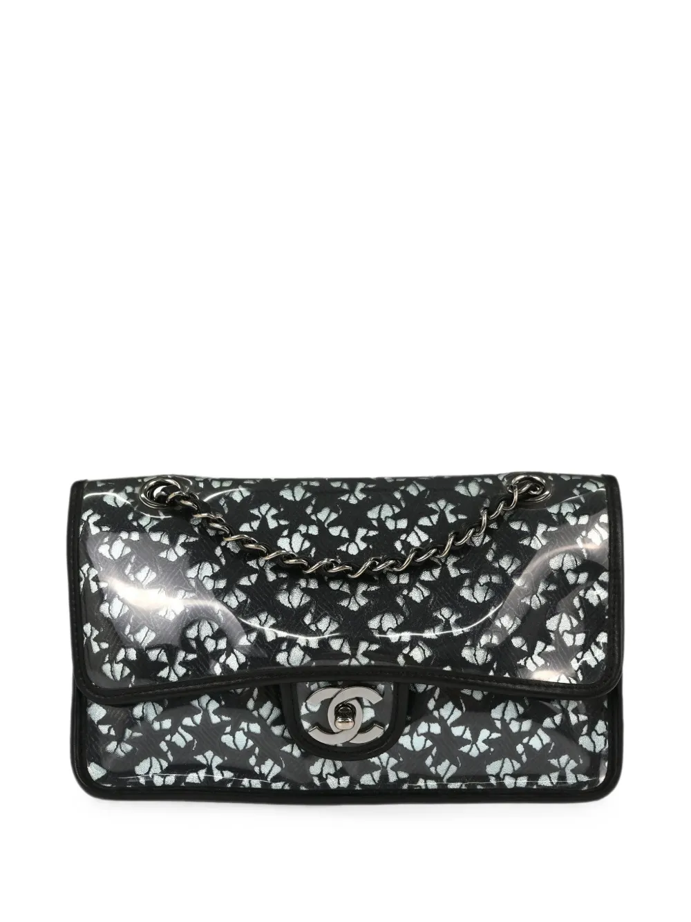 CHANEL Pre-Owned 2006-2008 star-pattern lace shoulder bag - Black