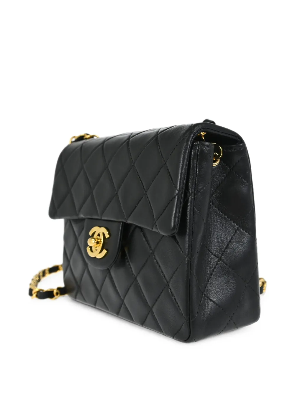 CHANEL Pre-Owned 2000-2001 Classic Square Flap mini-schoudertas Zwart