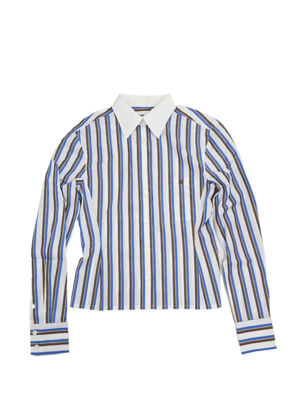 CHANEL Pre-Owned 1998 striped shirt - Blu