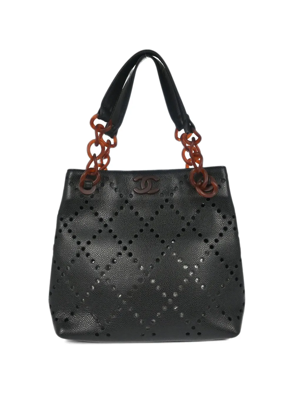 CHANEL Pre-Owned perforated leather tote bag - Black