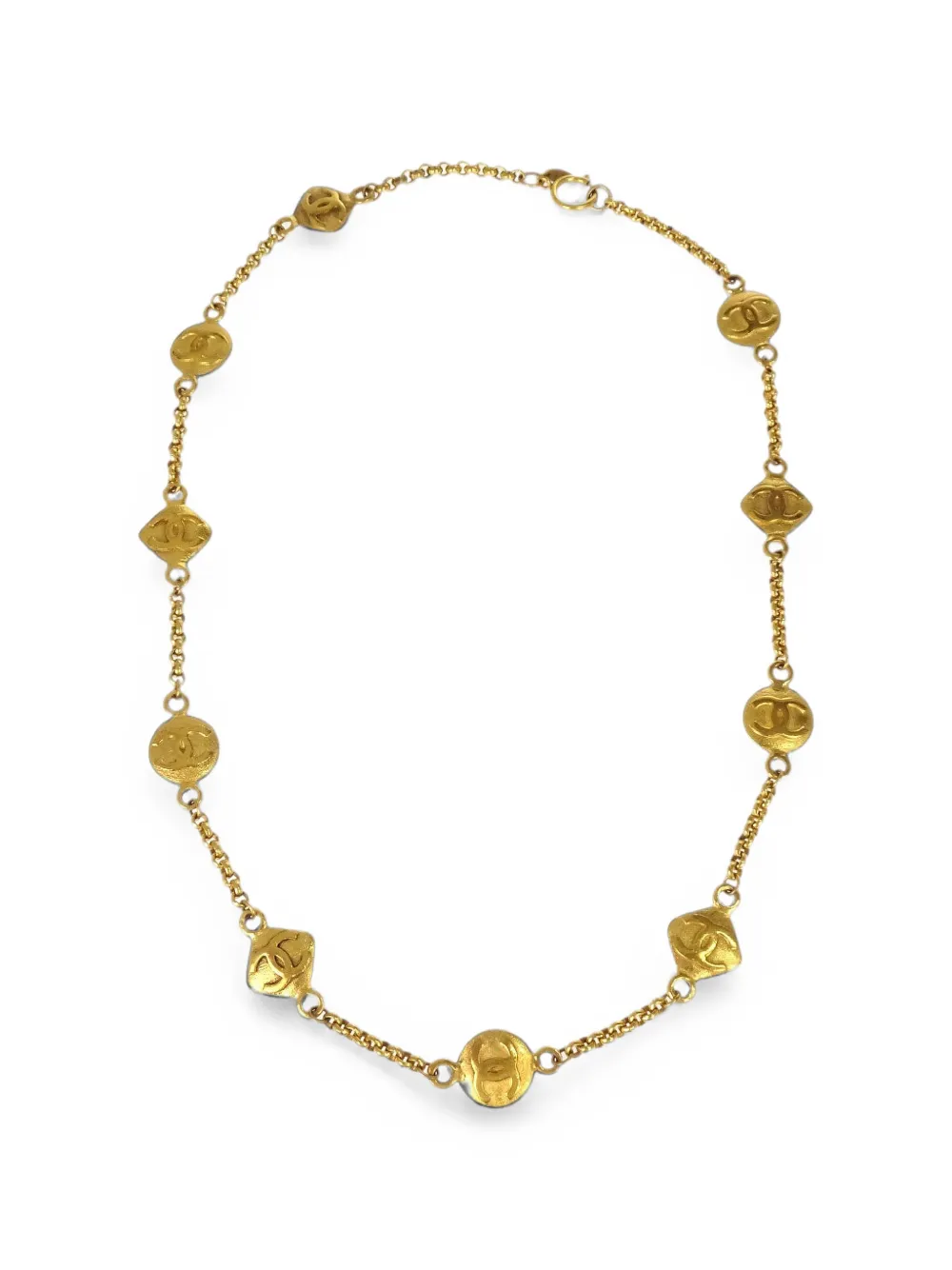 CHANEL Pre-Owned CC rhombus medallion necklace - Or CHANEL Pre-Owned CC rhombus medallion necklace - Or
