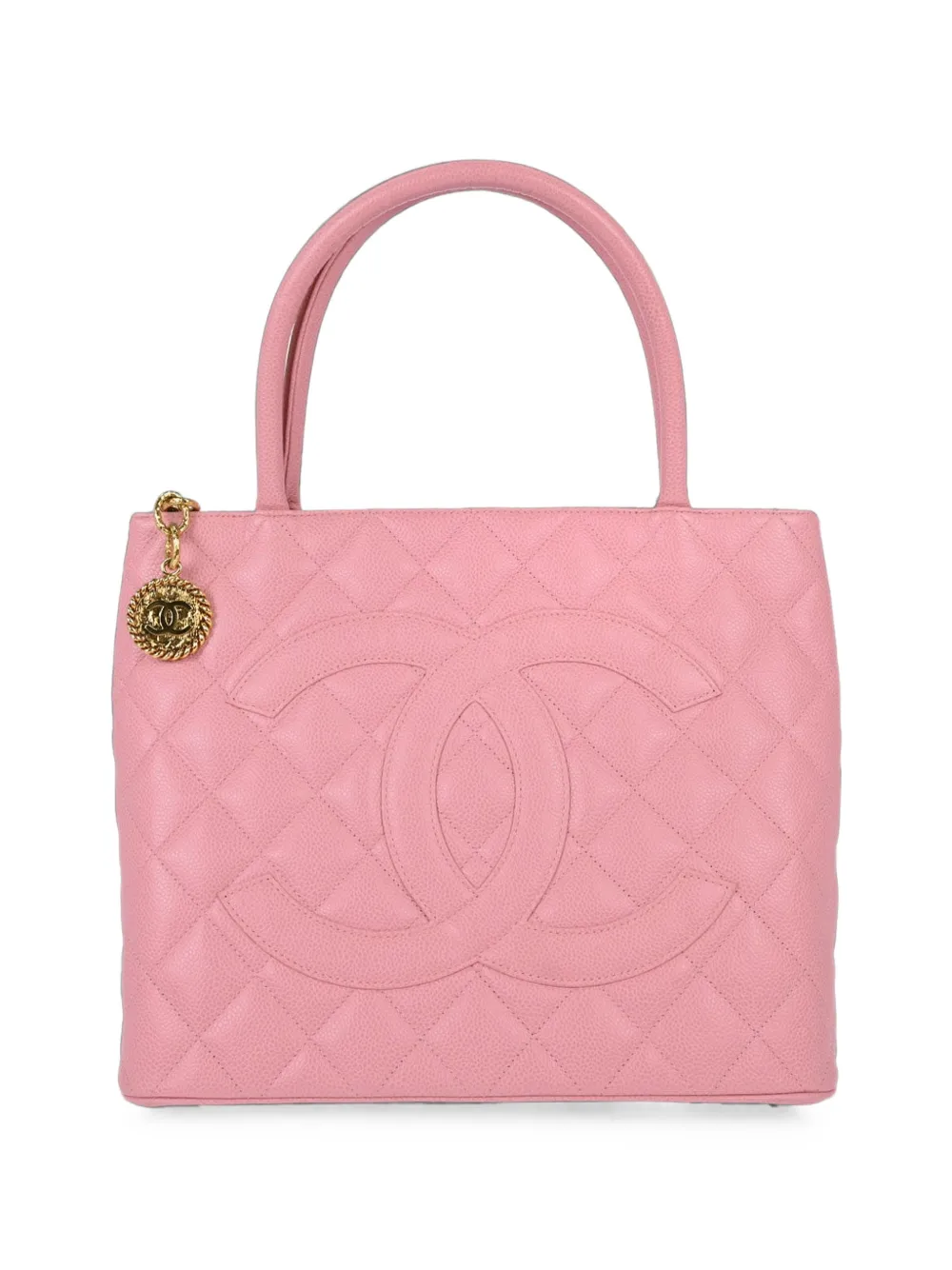CHANEL Pre-Owned 2003-2004 Caviar Medallion quilted leather tote bag - Rosa