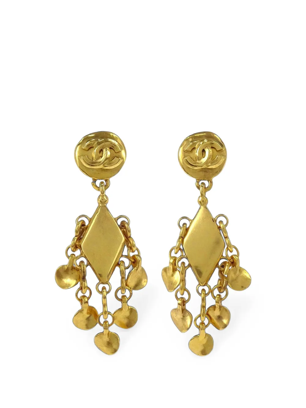 CHANEL Pre-Owned boucles d’oreilles clips à pendentif losange CHANEL Pre-Owned boucles d’oreilles clips à pendentif losange