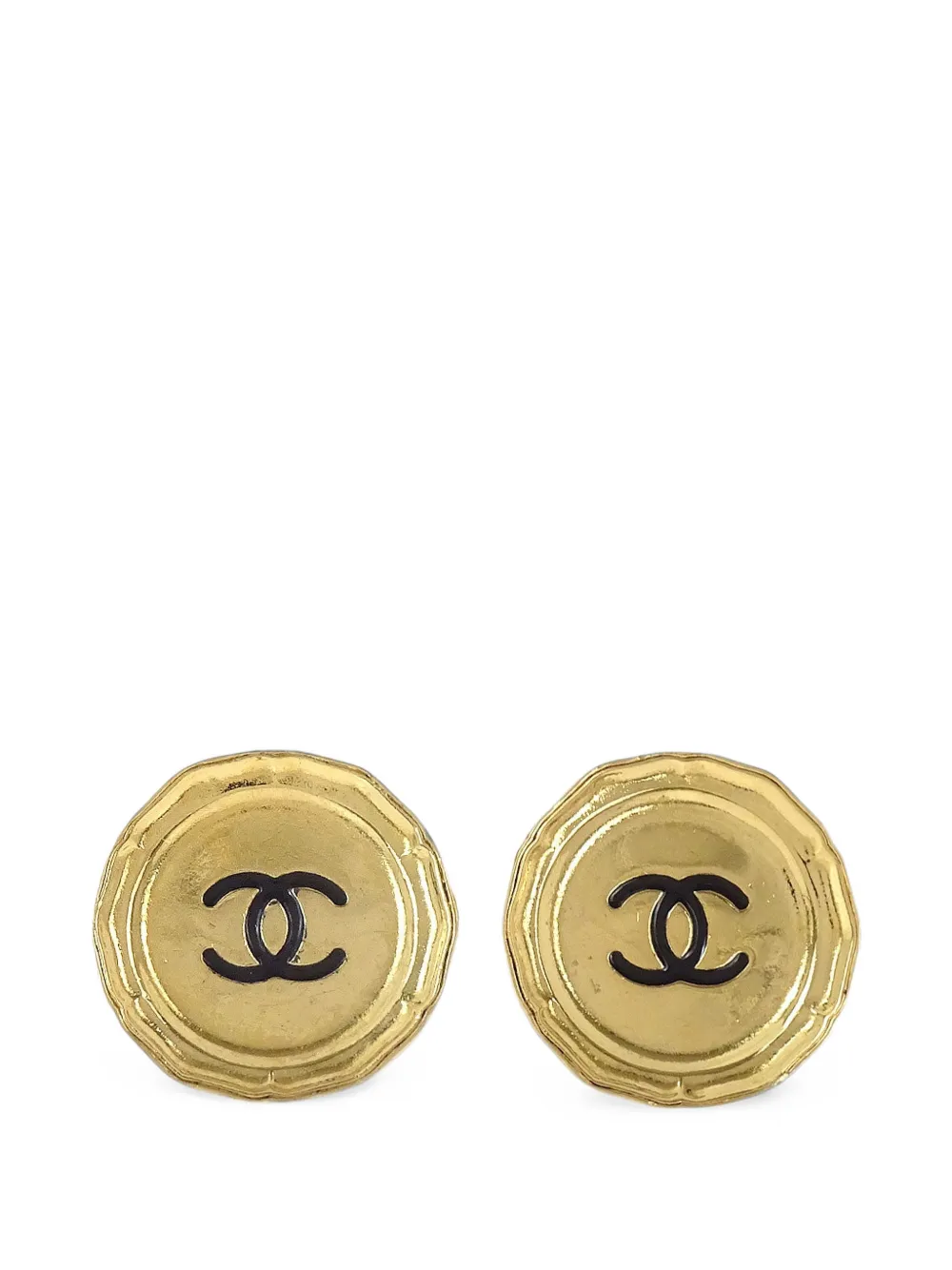 CHANEL Pre-Owned interlocking CC clip-on earrings - Gold