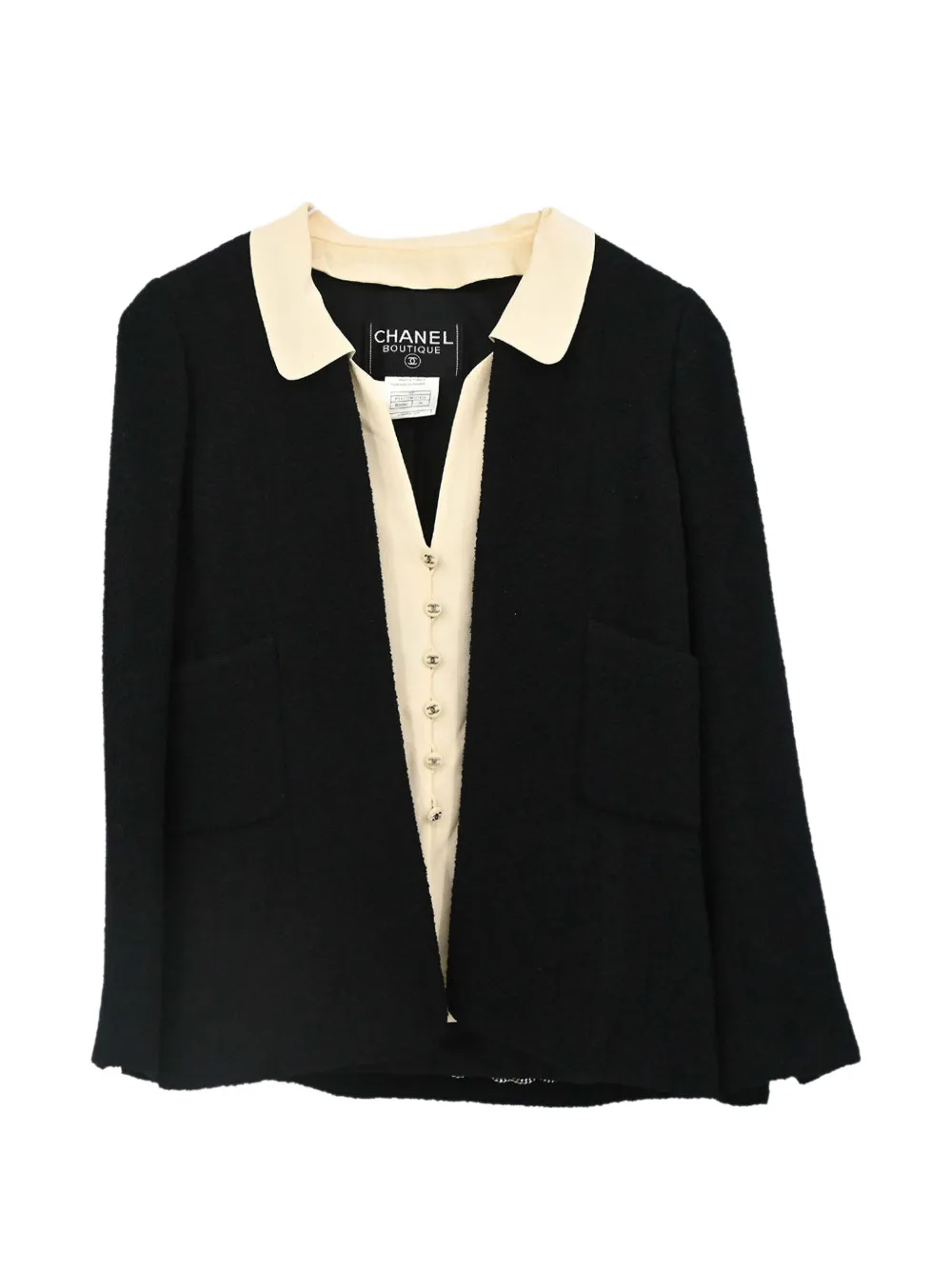 CHANEL Pre-Owned 1998 long-sleeve tweed jacket - Noir CHANEL Pre-Owned 1998 long-sleeve tweed jacket - Noir