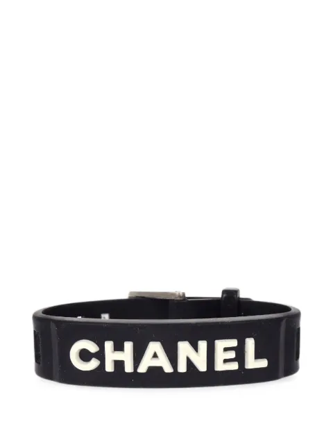 CHANEL Pre-Owned logo-print rubber bracelet