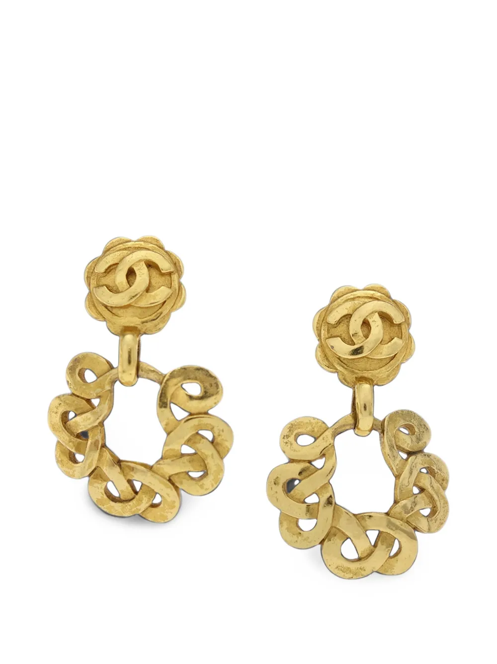 CHANEL Pre-Owned 1997 CC drop earrings - Oro