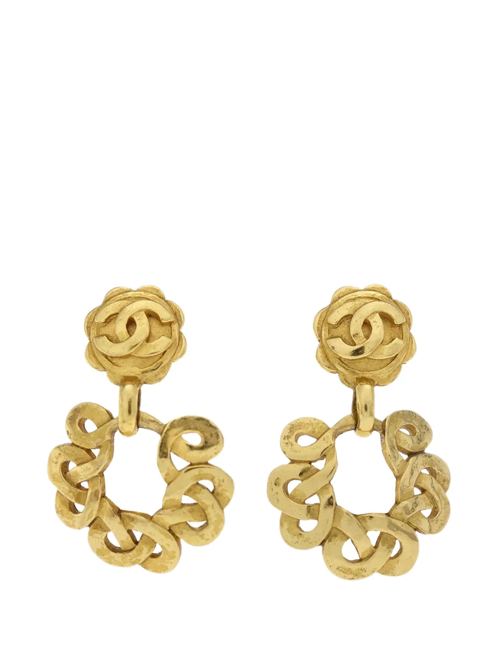 CHANEL Pre-Owned 1997 CC drop earrings - Gold