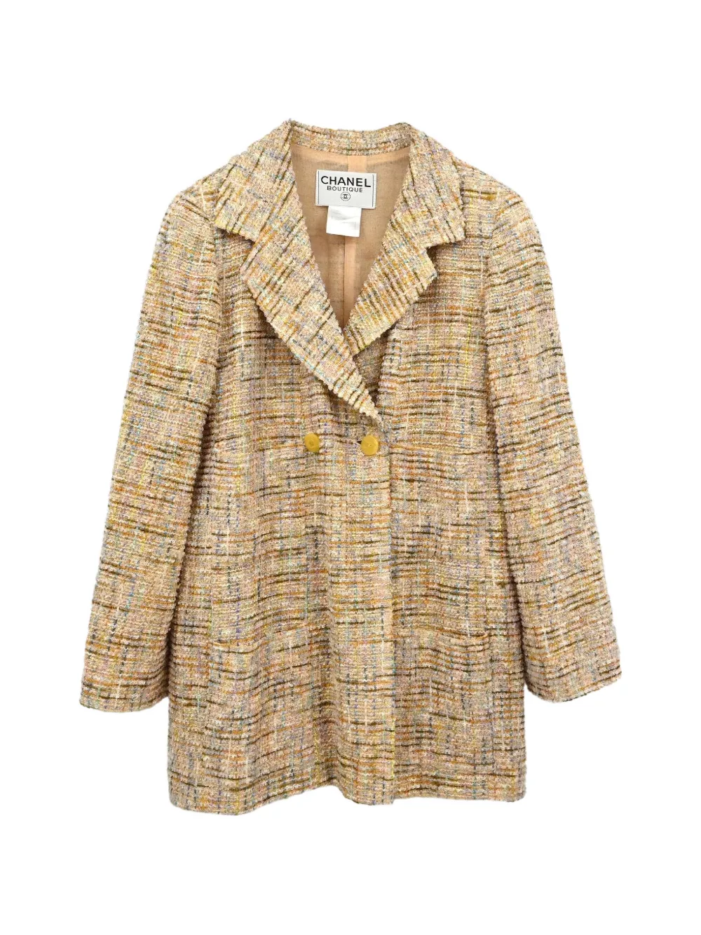 CHANEL Pre-Owned double-breasted tweed jacket - Toni neutri