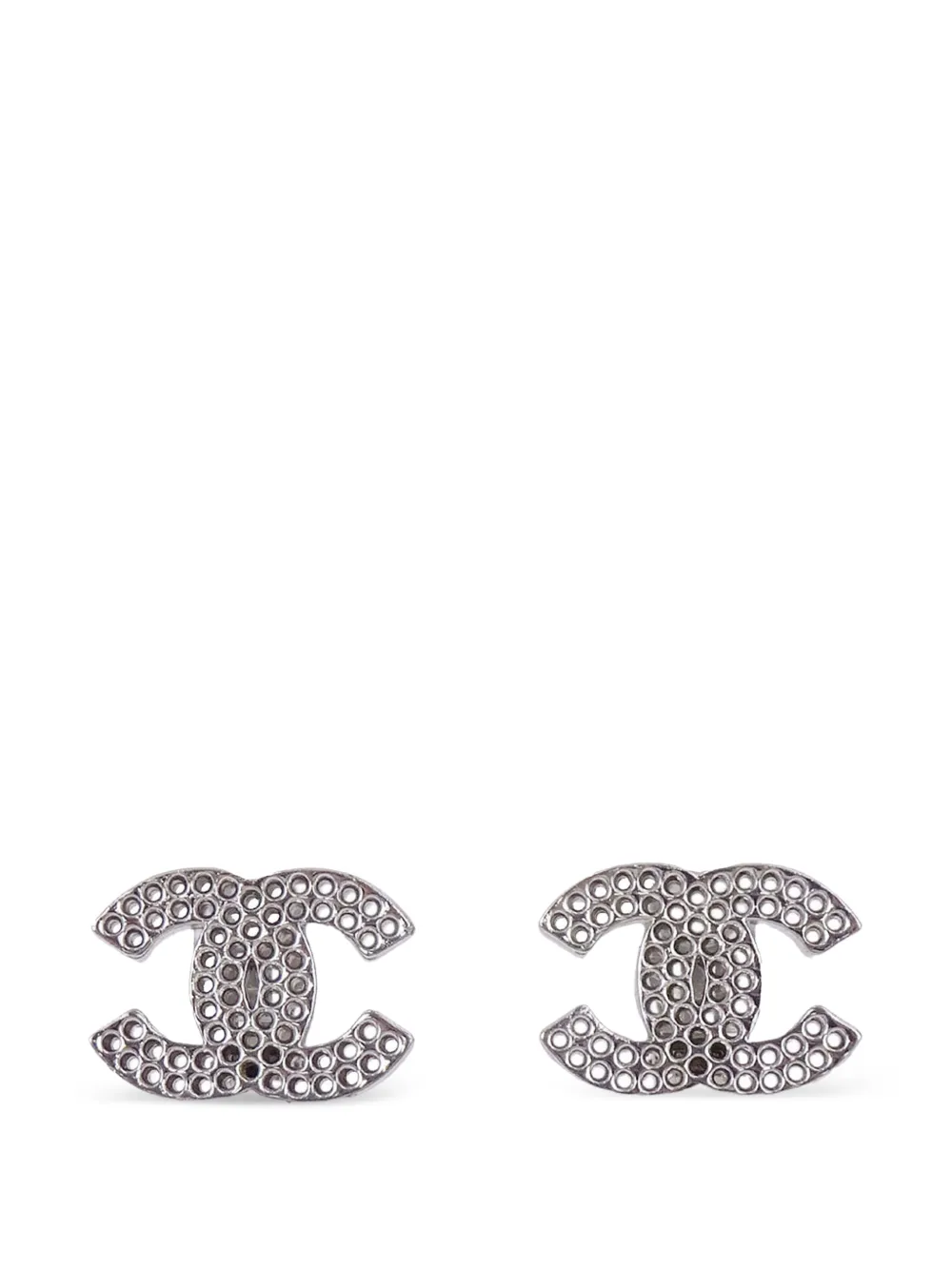 CHANEL Pre-Owned CC clip-on earrings - Silver