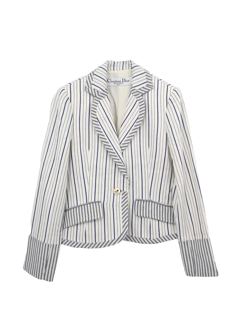 Christian Dior Pre-Owned 2006 striped blazer - Blanc Christian Dior Pre-Owned 2006 striped blazer - Blanc