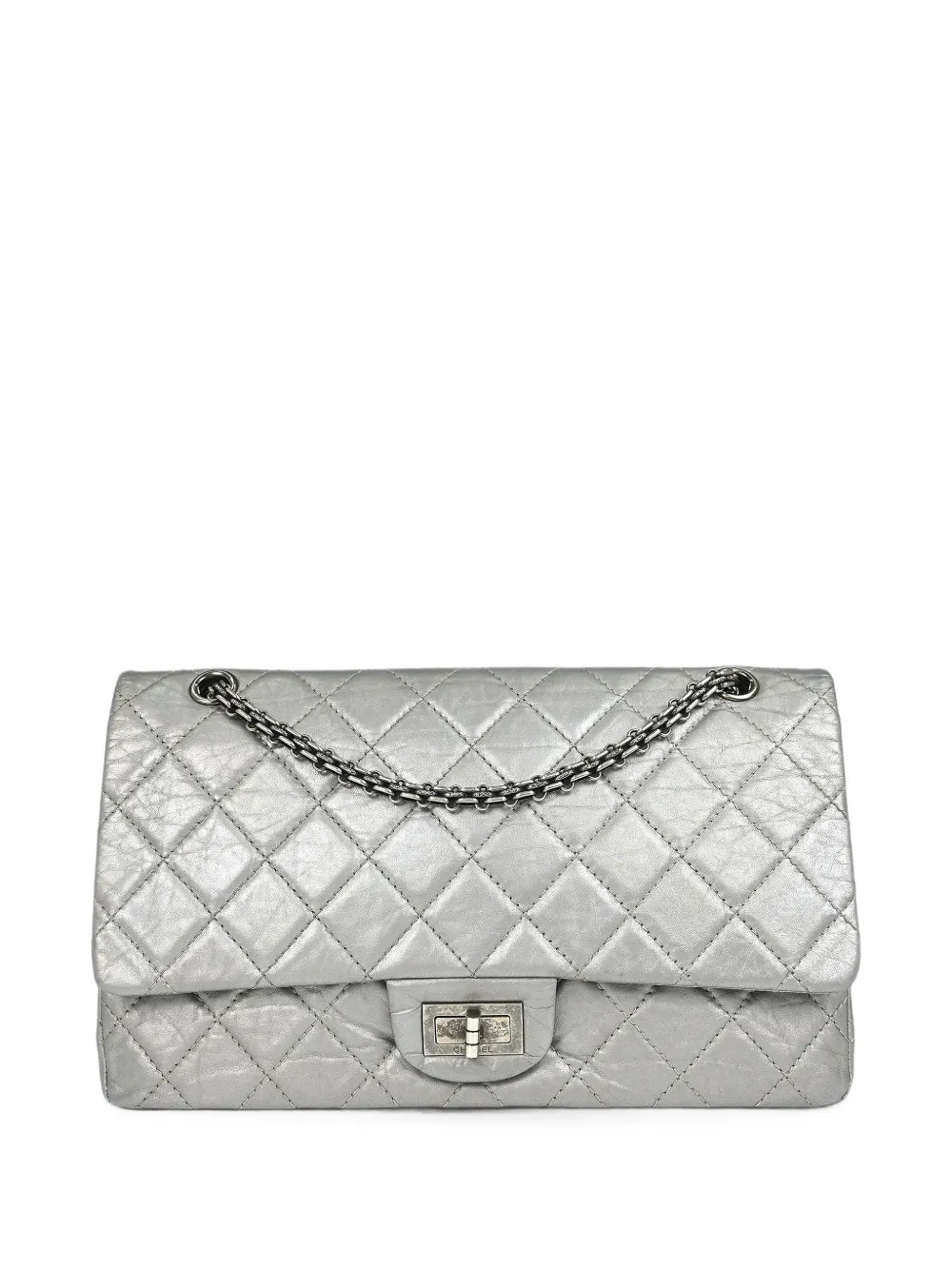 CHANEL Pre-Owned 2.55 Jumbo Classic Double Flap shoulder bag - Argento