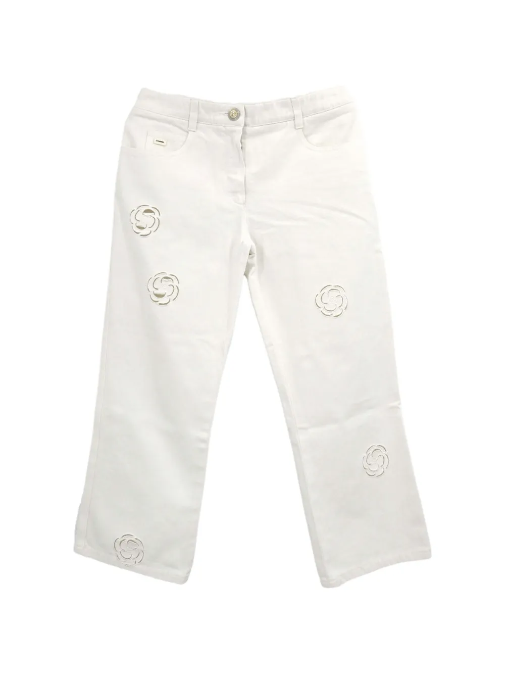 CHANEL Pre-Owned 2003 cut-out trousers - Bianco
