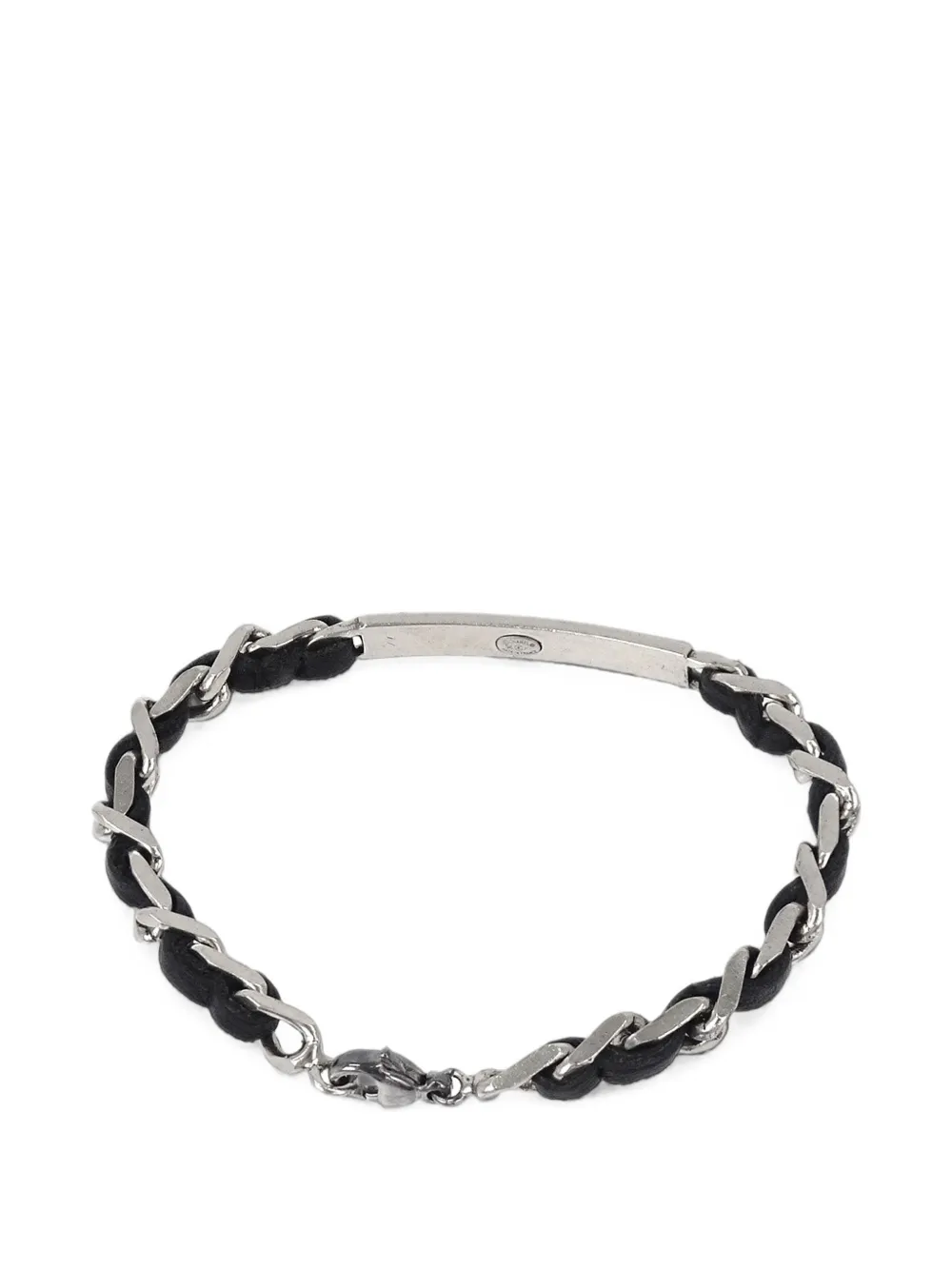 CHANEL Pre-Owned bracelet à plaque logo entrelacé (1996) - Argent