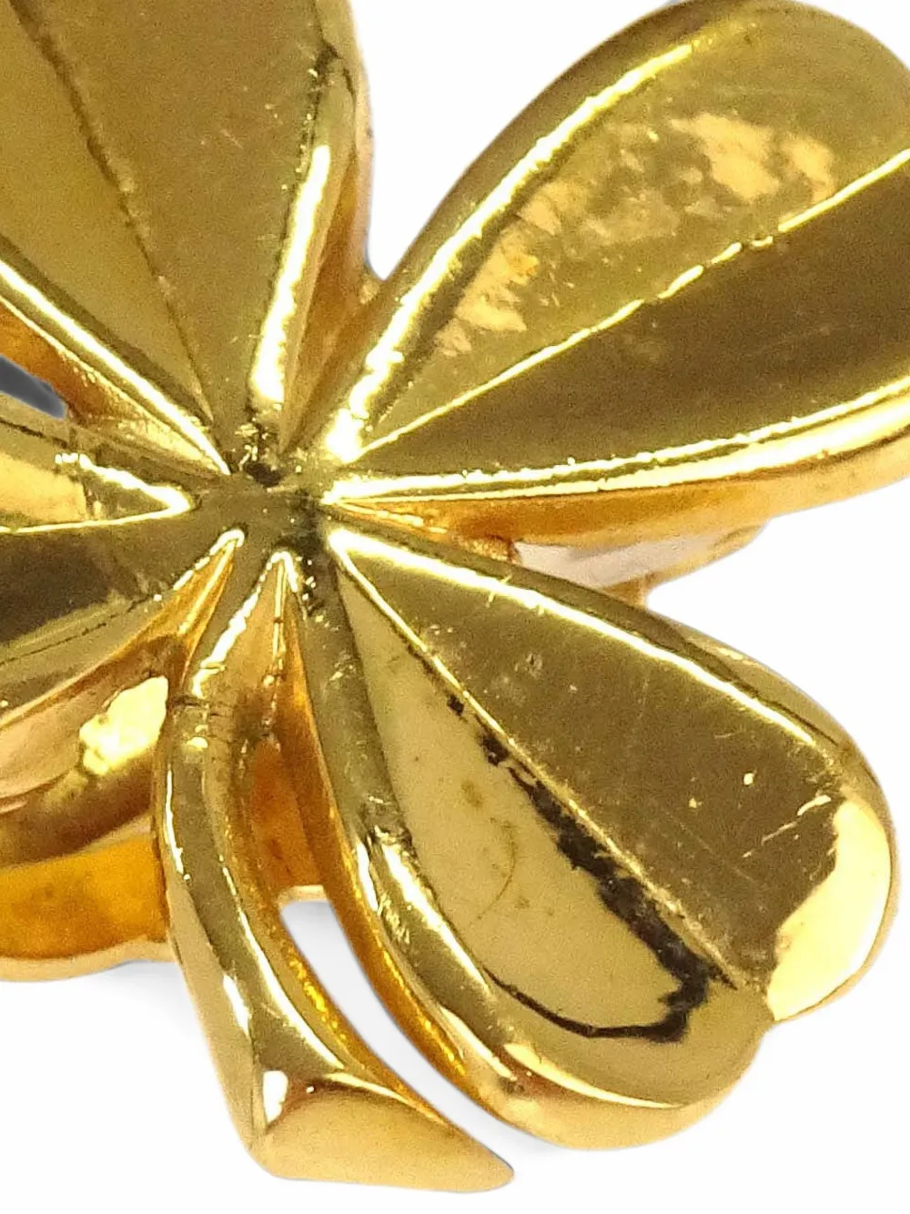 CHANEL Pre-Owned Clover clip-on earrings - Oro