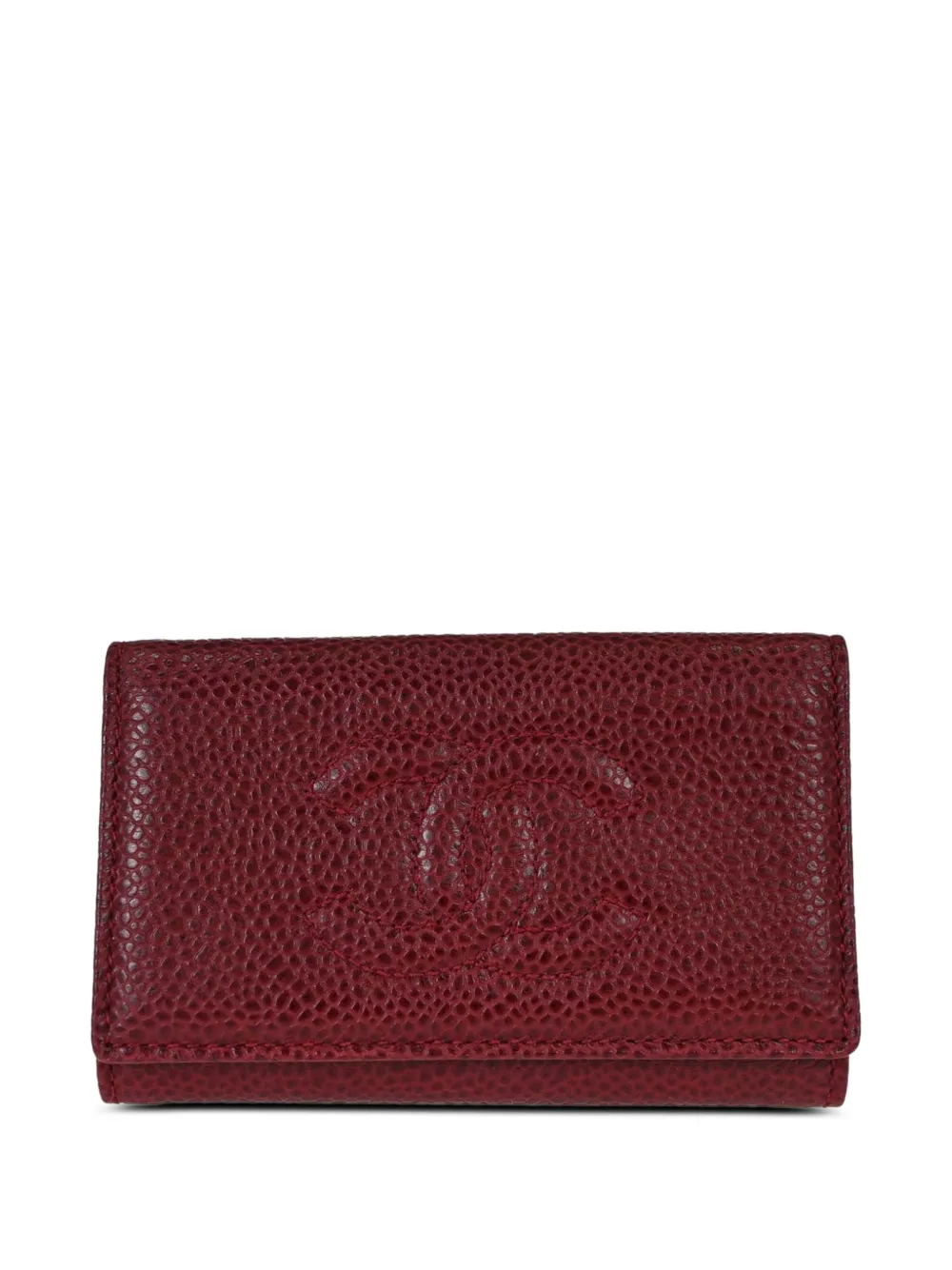 CHANEL Pre-Owned 1994-1996 Caviar Leather CC key case - Rot