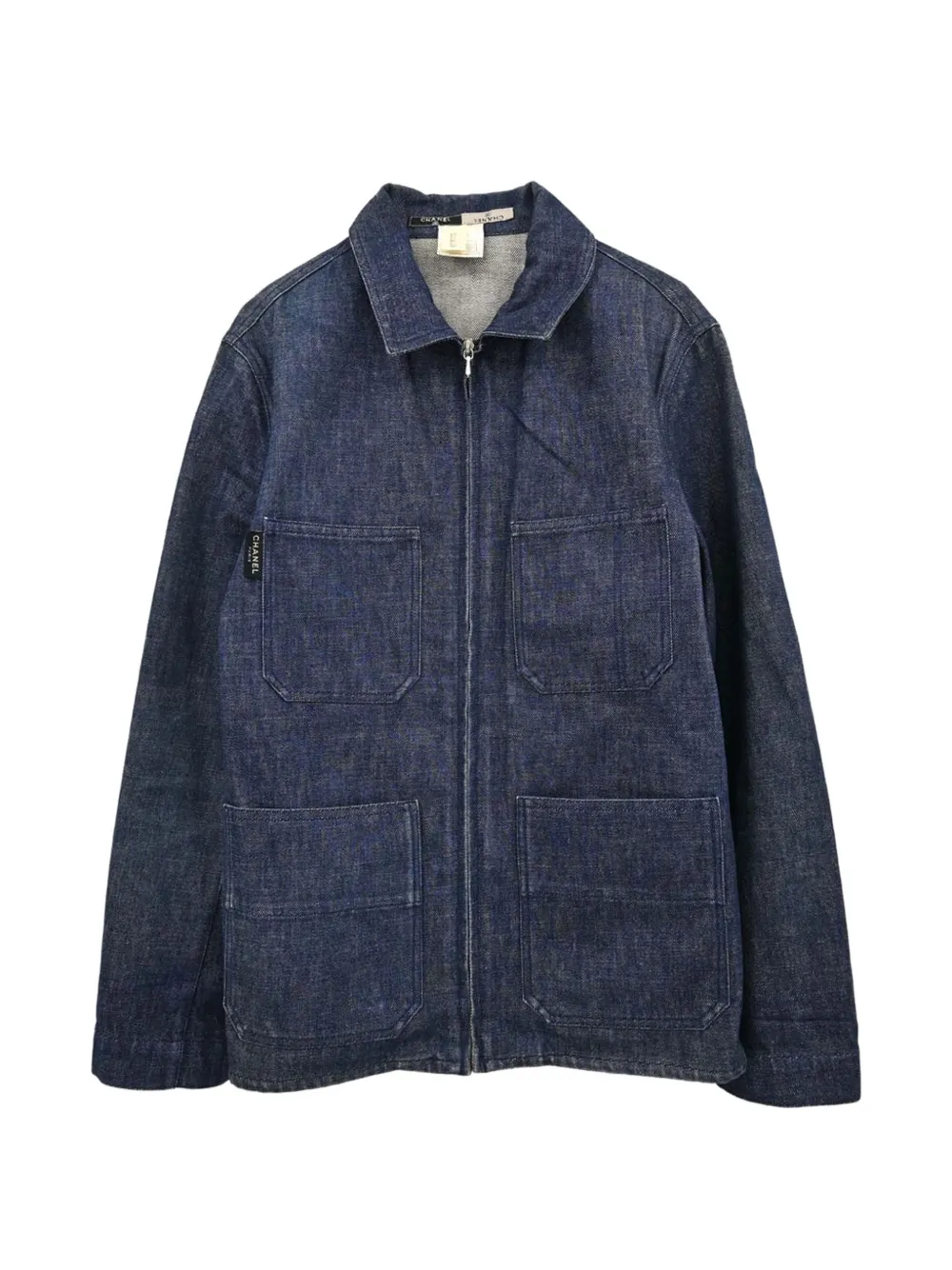 CHANEL Pre-Owned 1999 zip-up denim jacket - Blu