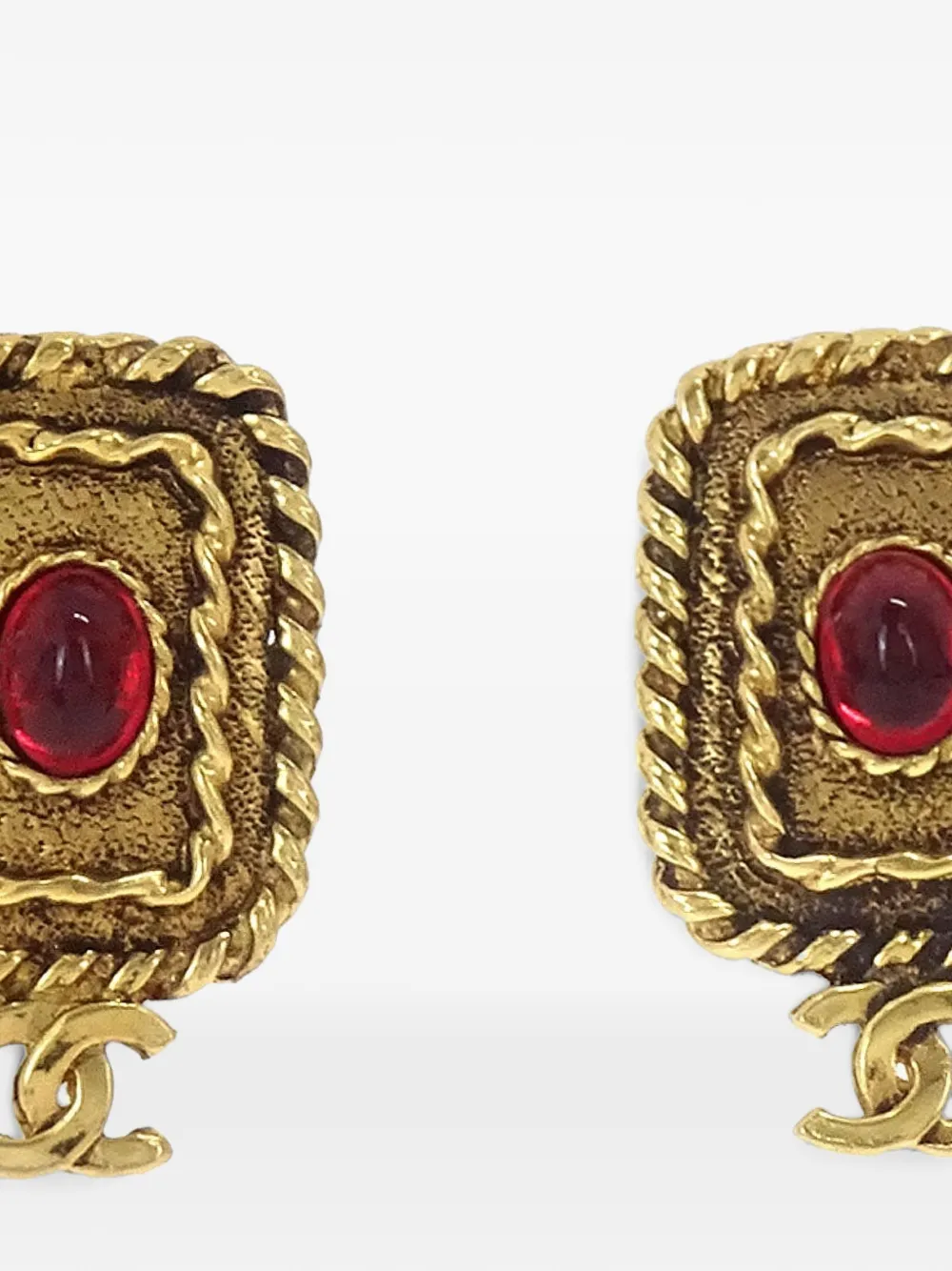CHANEL Pre-Owned CC Gripoix 2088 clip-on earrings - Oro