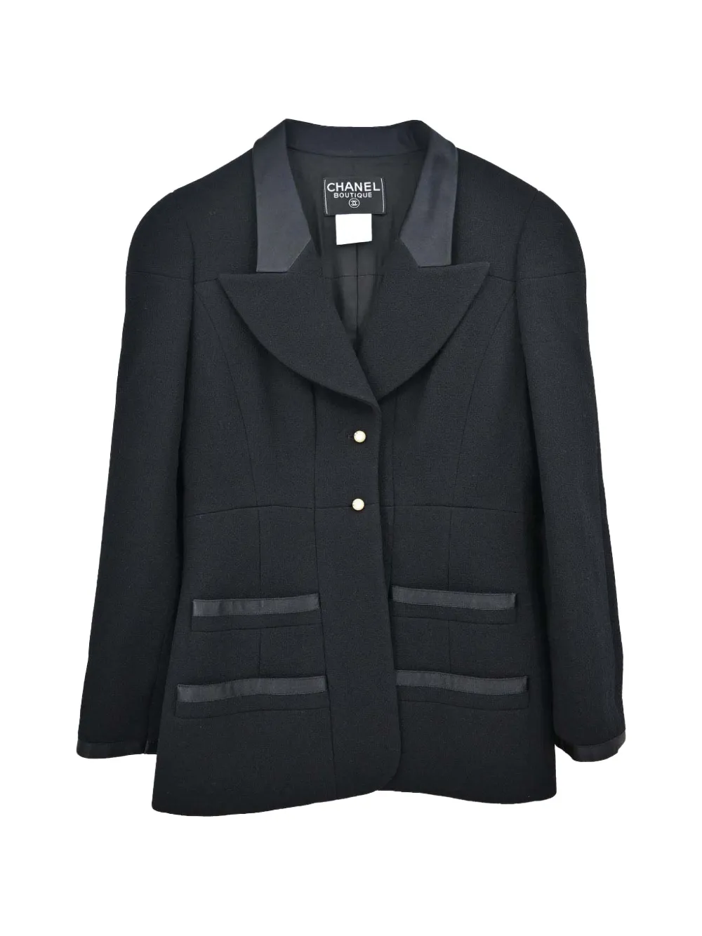 CHANEL Pre-Owned single-breasted tweed jacket - Noir CHANEL Pre-Owned single-breasted tweed jacket - Noir