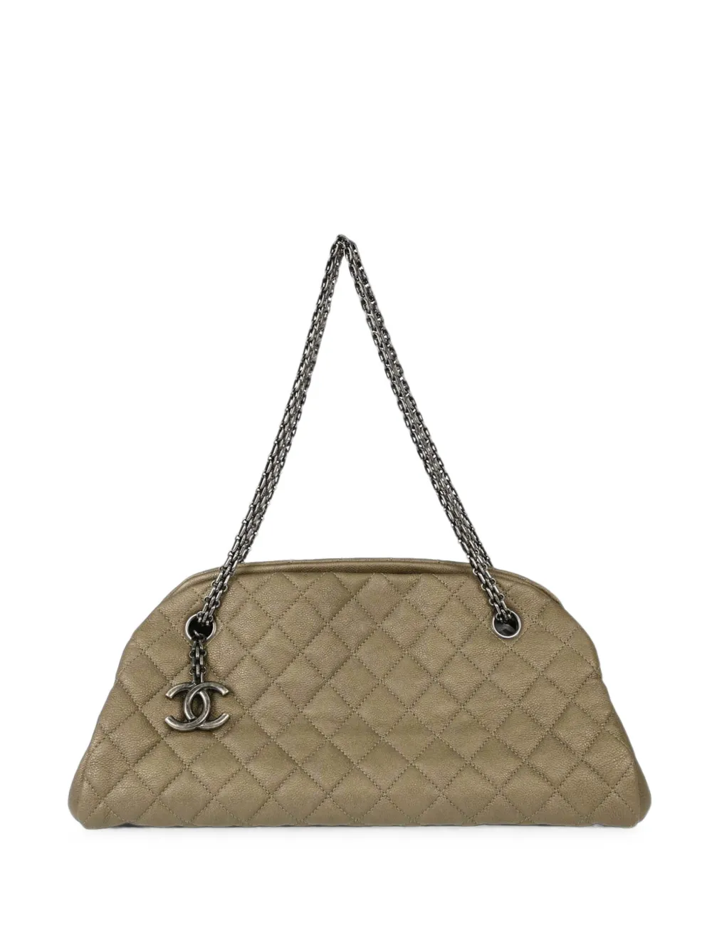 CHANEL Pre-Owned 2011 Bowling Mademoiselle diamond-quilted shoulder bag - Tons neutres