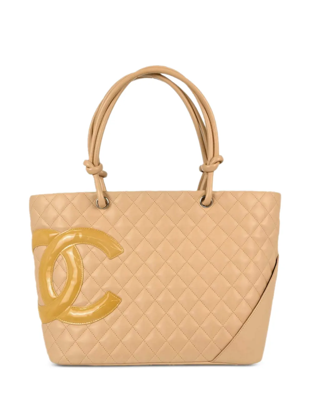 CHANEL Pre-Owned 2005-2006 Cambon Ligne quilted tote bag - Neutrals