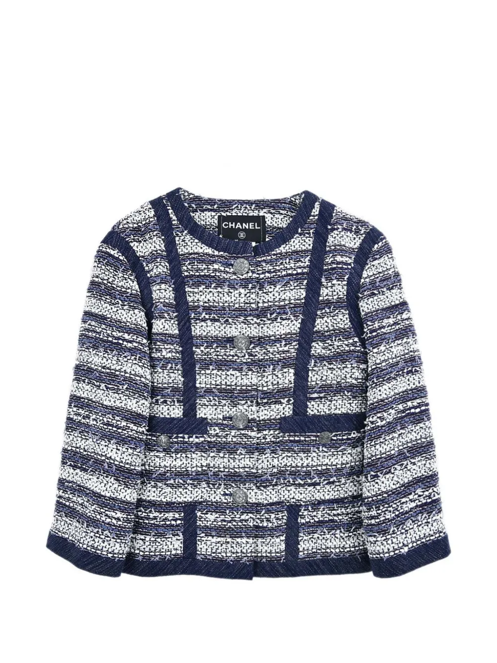 CHANEL Pre-Owned 2013 single-breasted tweed jacket - Blu