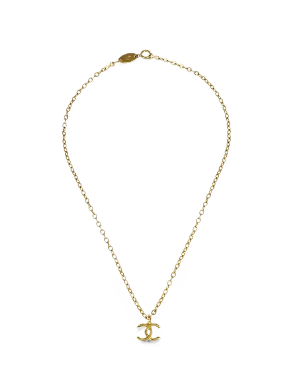 CHANEL Pre-Owned 1982 CC-logo pendant necklace - Oro