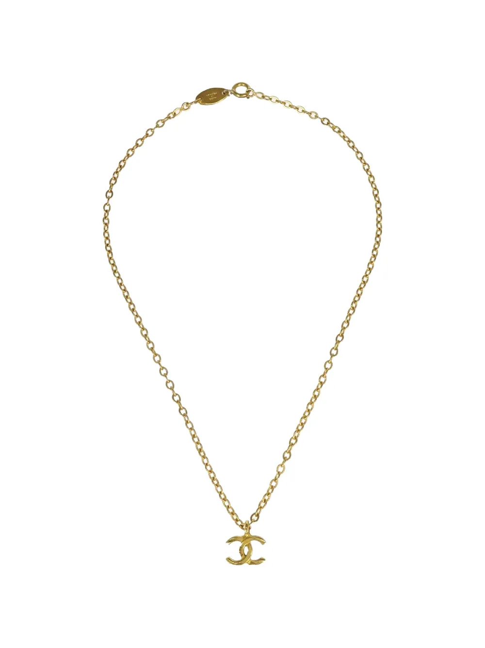 CHANEL Pre-Owned 1982 CC-logo pendant necklace - Gold