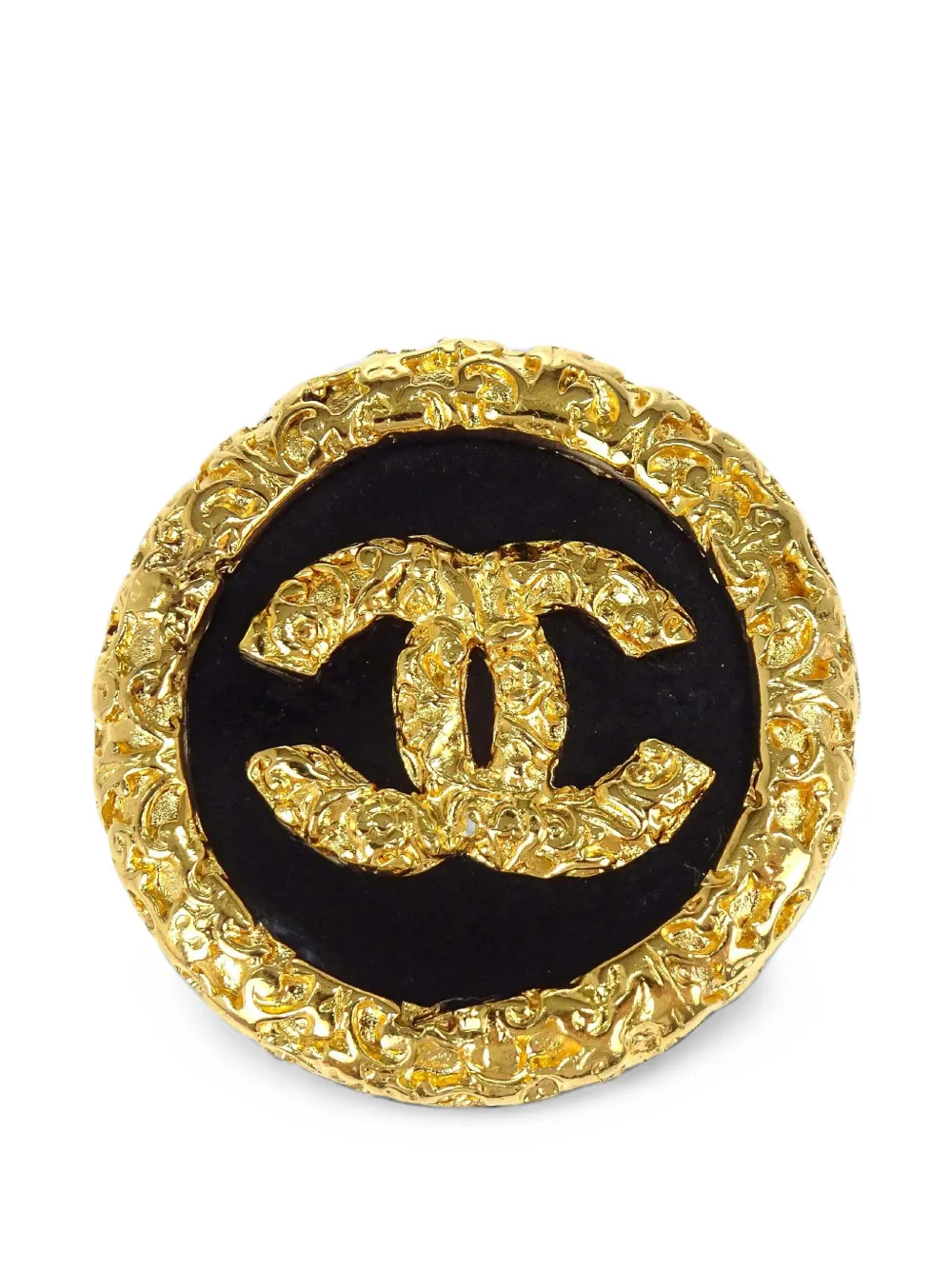 CHANEL Pre-Owned Interlocking CC medallion brooch - Oro