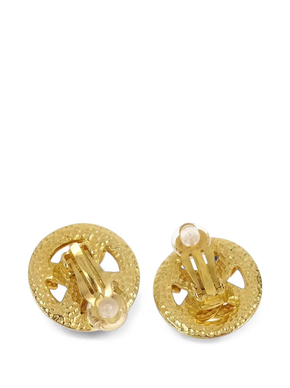 CHANEL Pre-Owned CC Button clip-on earrings - Oro