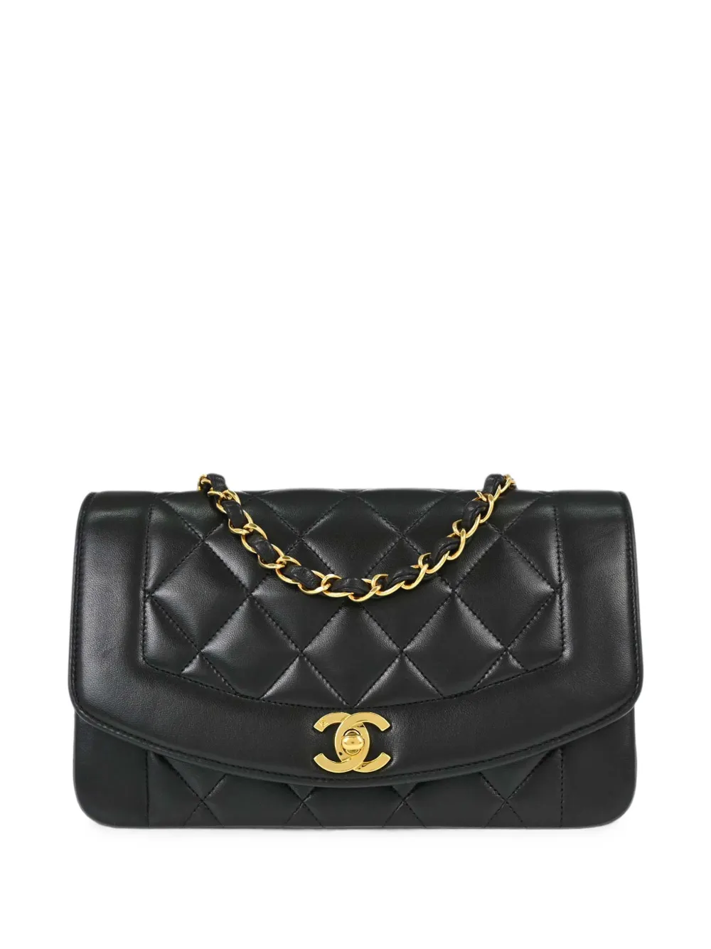CHANEL Pre-Owned 1994-1996 Small Diana quilted leather shoulder bag - Black
