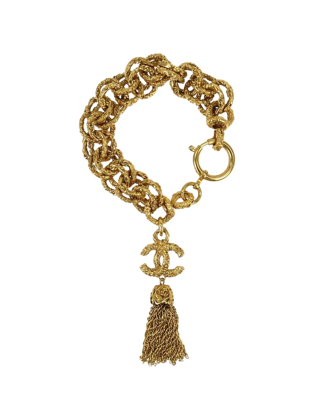 CHANEL Pre-Owned CC fringe bracelet - Gold