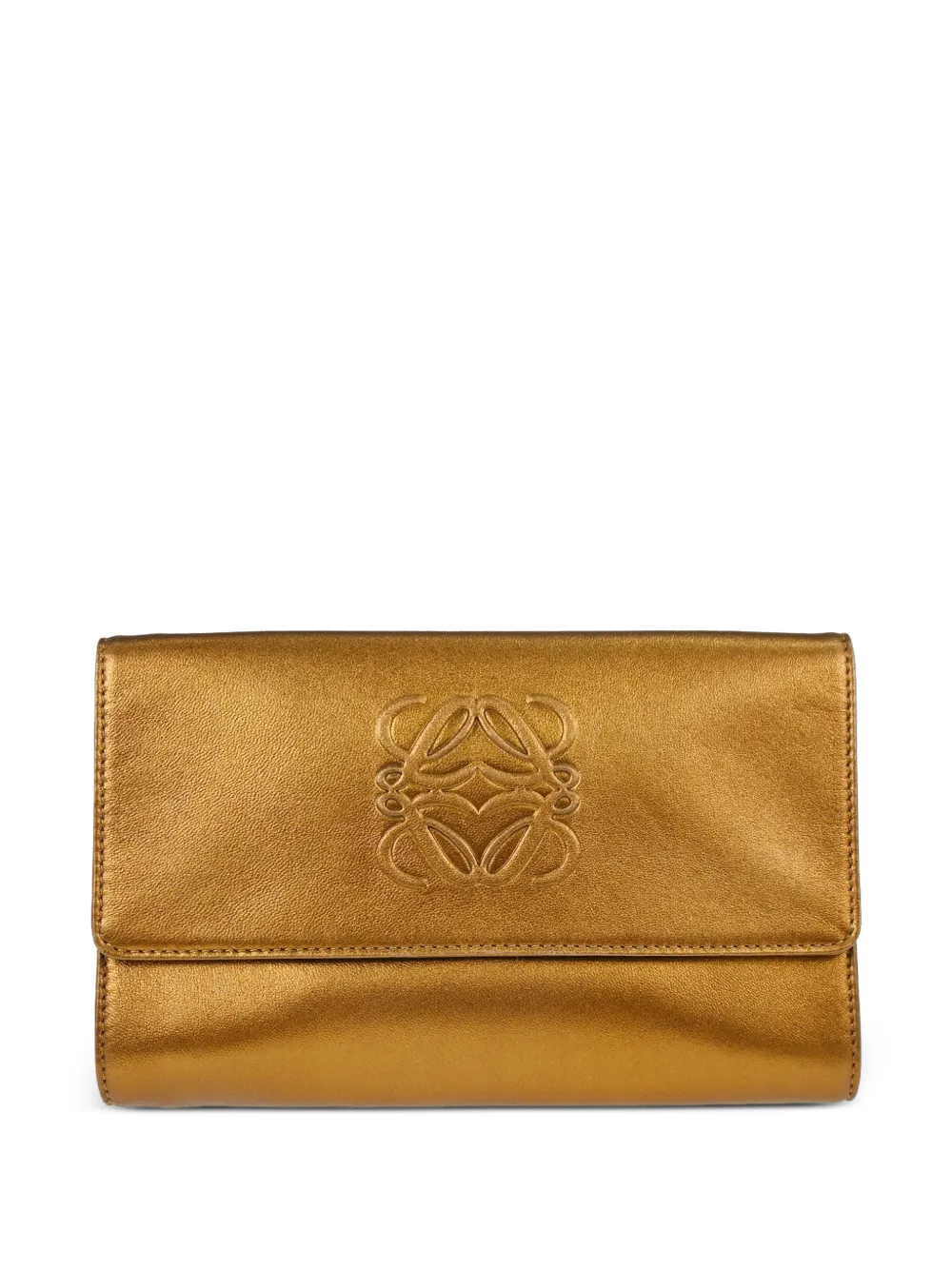 Loewe Pre-Owned Anagram metallic leather travel case - Gold