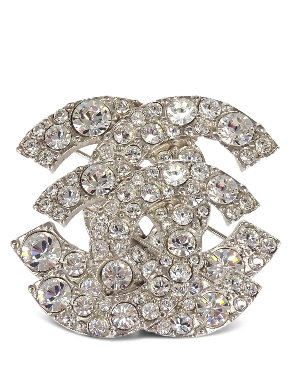 CHANEL Pre-Owned CC rhinestone-embellished brooch - Silber