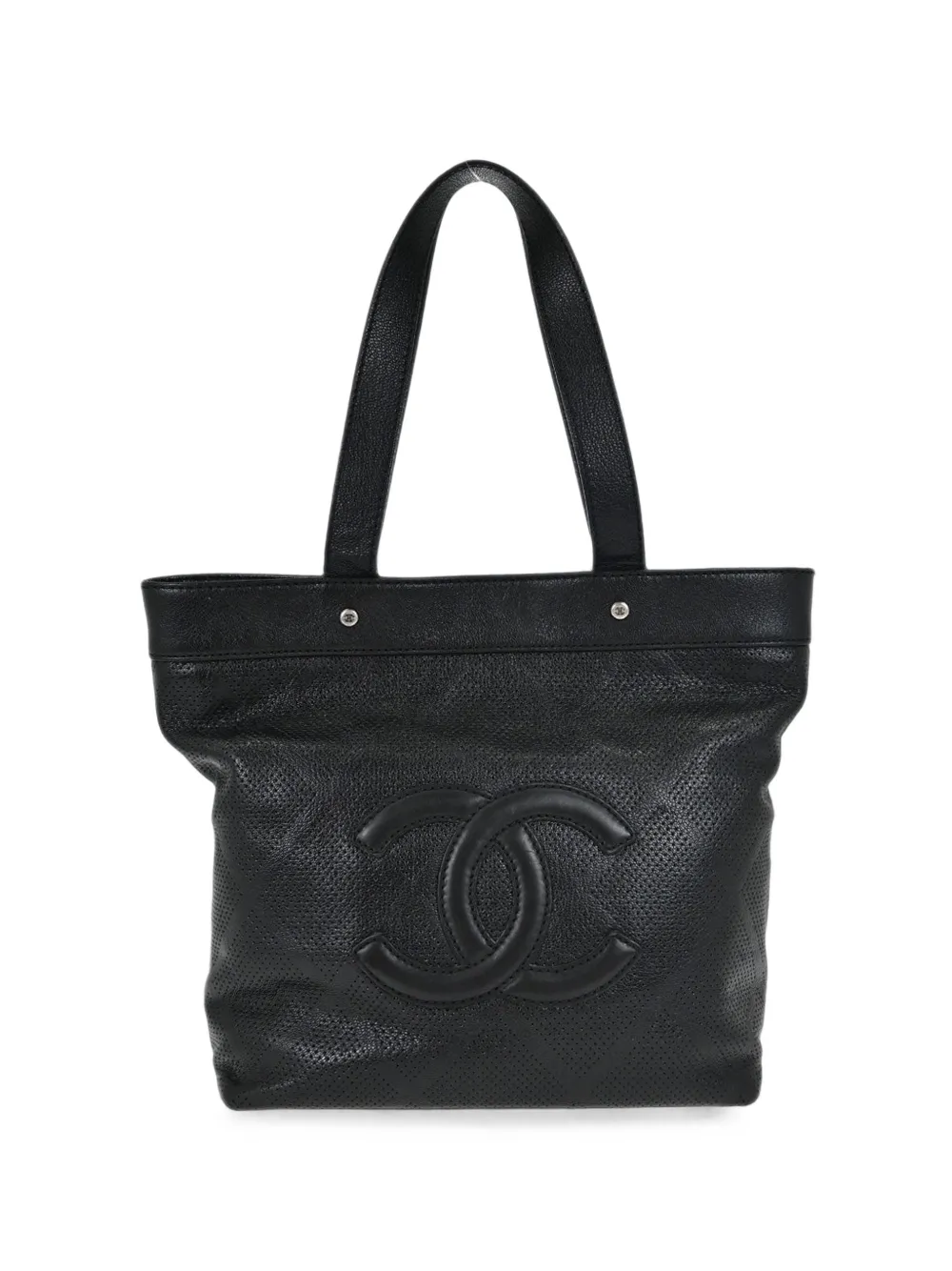 CHANEL Pre-Owned 2006-2008 perforated CC tote bag - Nero