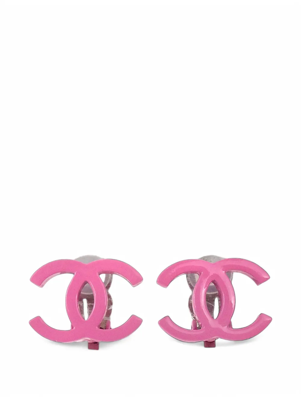 CHANEL Pre-Owned CC clip-on earrings - Rosa
