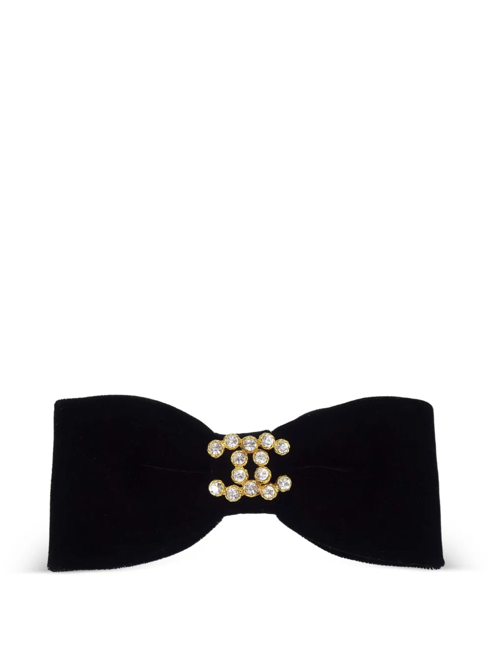 CHANEL Pre-Owned CC bow hair barrette - Black