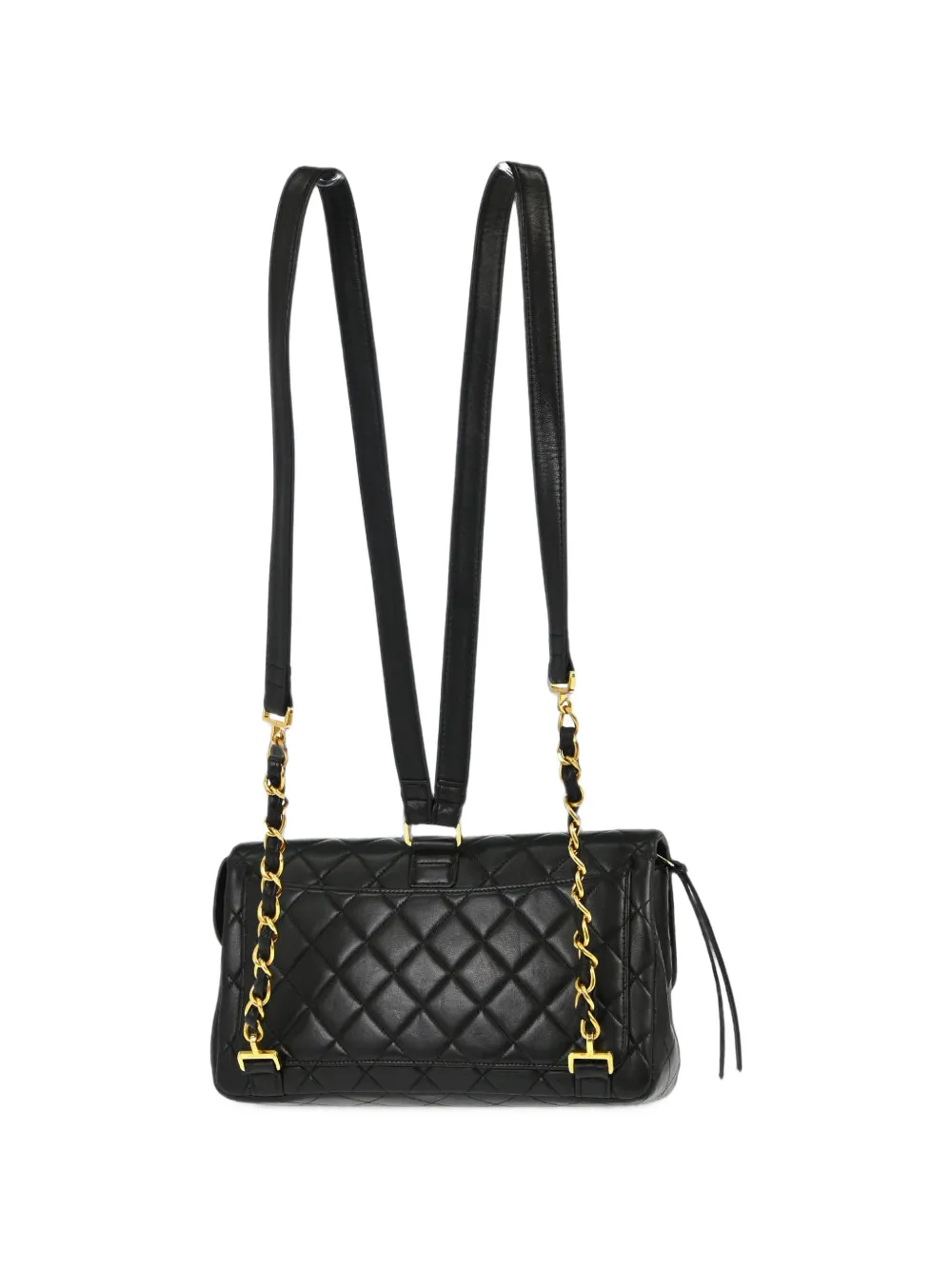 CHANEL Pre-Owned 1996-1997 gewatteerde rugzak met omslag Zwart