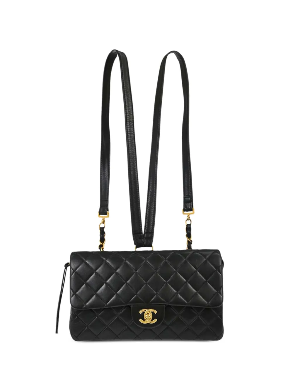CHANEL Pre-Owned 1996-1997 quilted flap backpack - Black