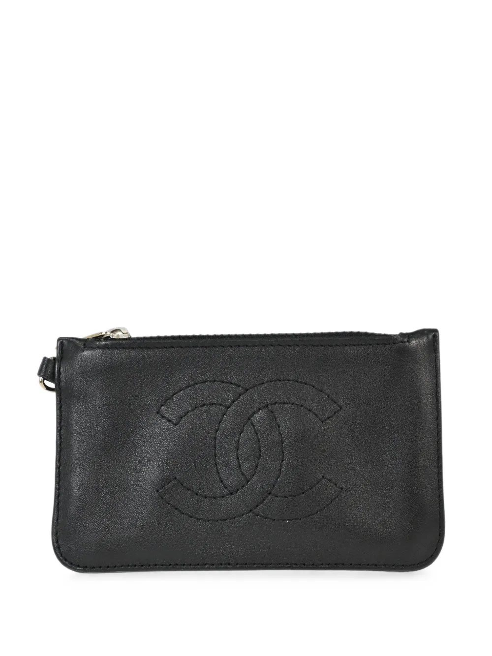 CHANEL Pre-Owned stitched CC coin purse wallet - Nero