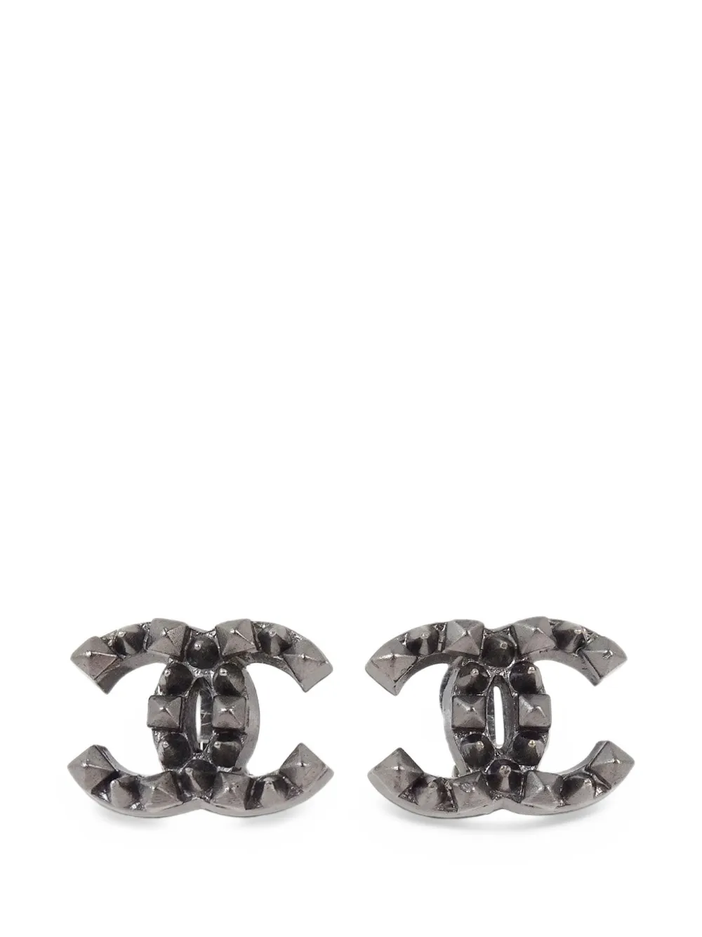 CHANEL Pre-Owned CC-logo clip-on earrings - Argento