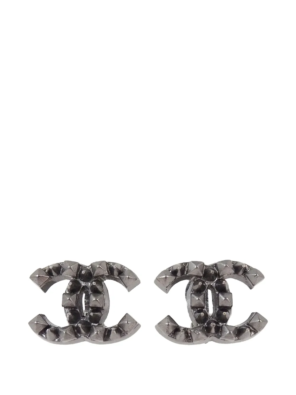 CHANEL Pre-Owned CC-logo clip-on earrings - Silber