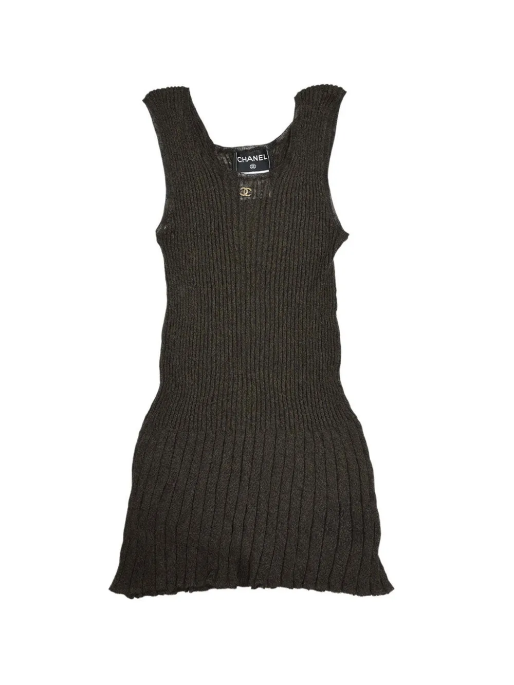 CHANEL Pre-Owned 1999 CC ribbed dress - Noir CHANEL Pre-Owned 1999 CC ribbed dress - Noir
