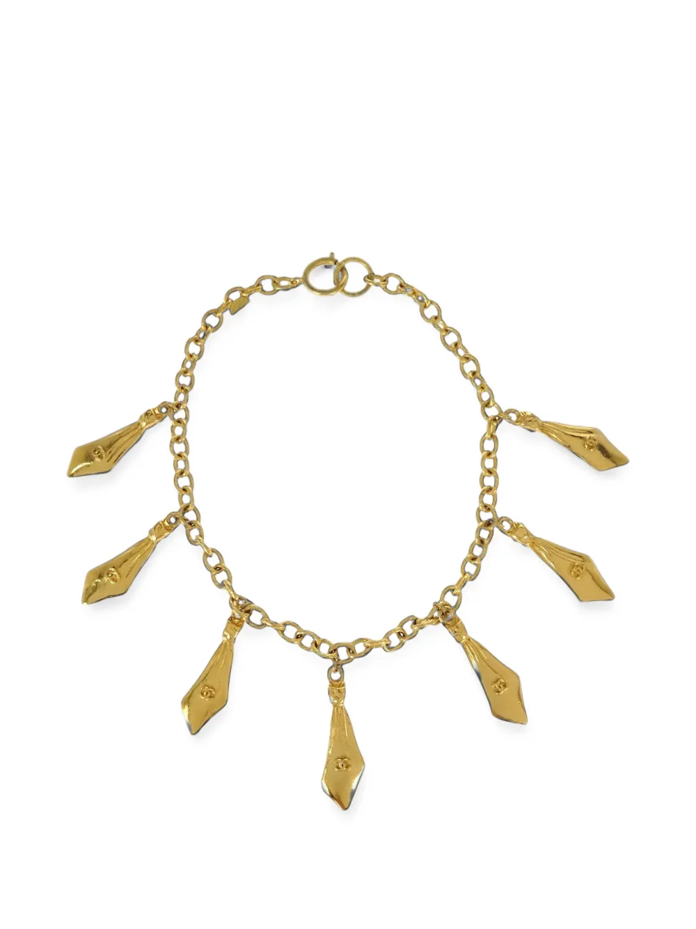 CHANEL Pre-Owned tie-motif chain necklace - Oro