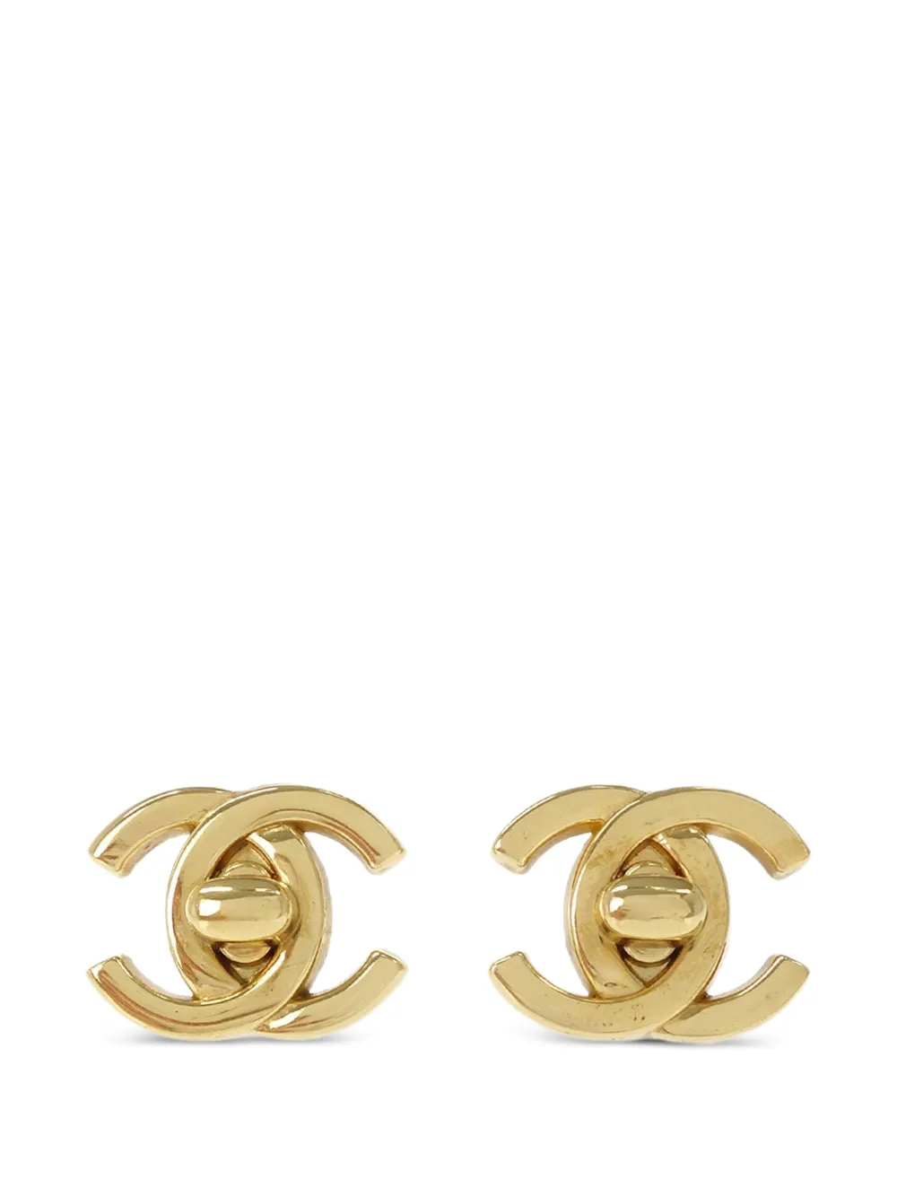 CHANEL Pre-Owned small CC Turnlock clip-on earrings - Gold