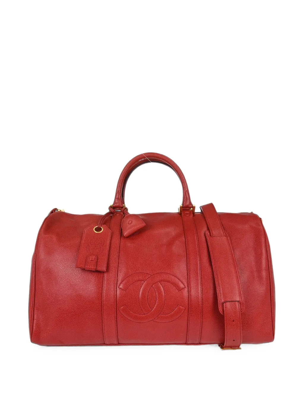 CHANEL Pre-Owned 1994-1996 Caviar leather holdall bag - Rosso