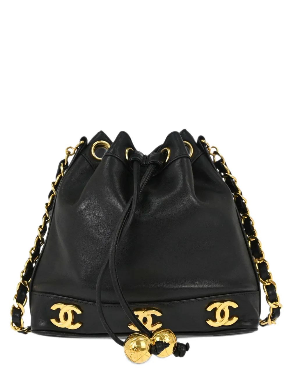 CHANEL Pre-Owned 1991-1994 Triple CC drawstring shoulder bag - Nero