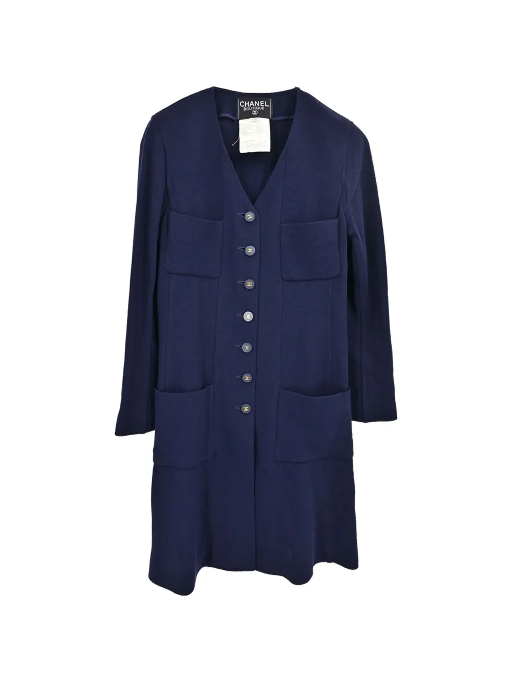 CHANEL Pre-Owned 1994 collarless coat - Blau